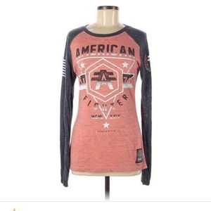 ❌ SOLD  Small American fighter buckle long sleeve graphic tee